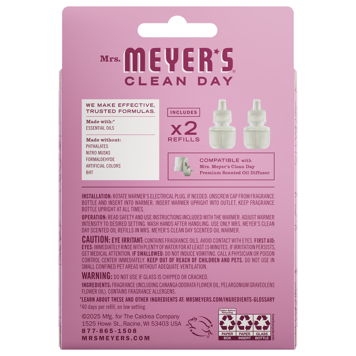 Home Care Peony Plug In Scented Oil Refill, 2-Pack