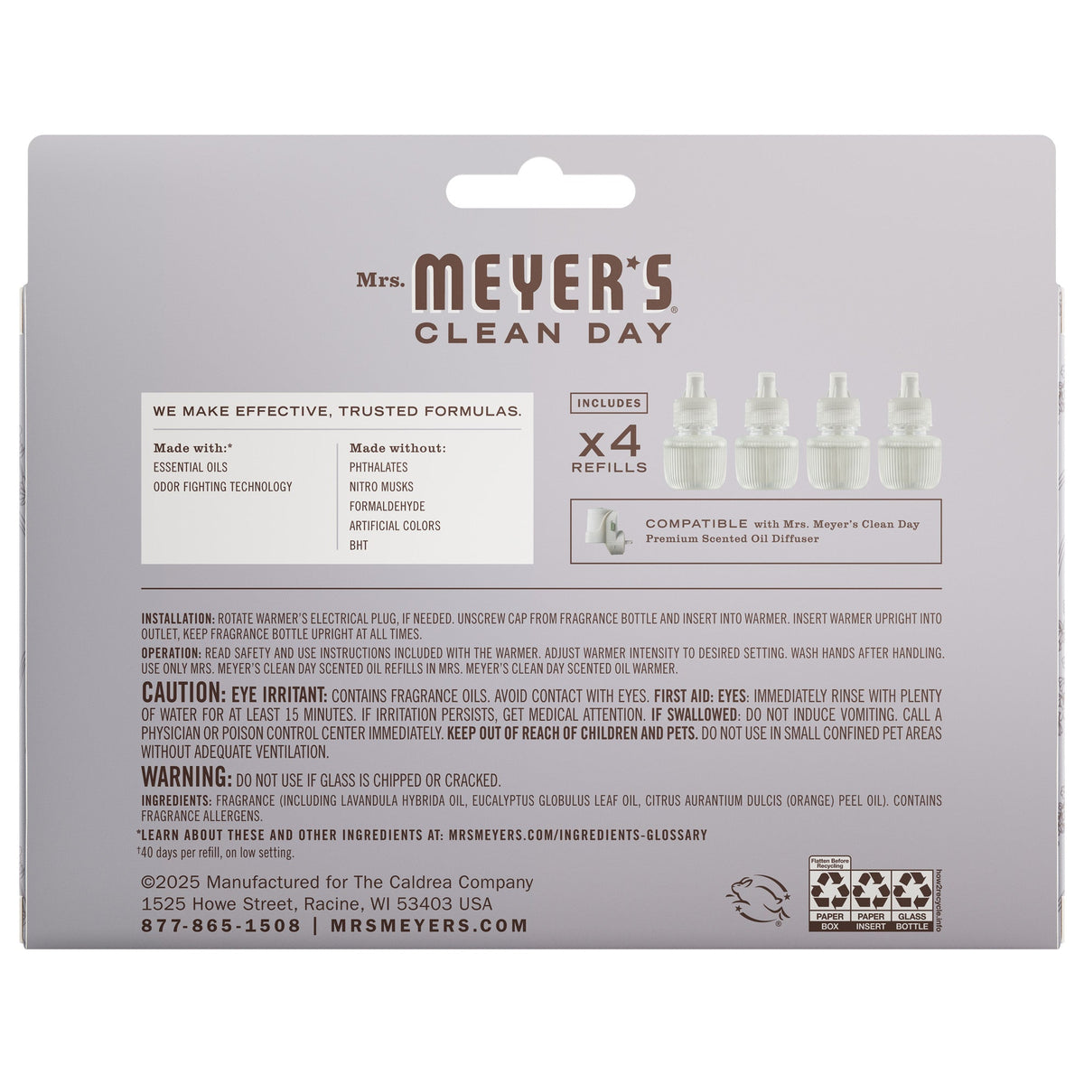 Home Care Lavender Plug In Scented Oil Refill, 4-Pack