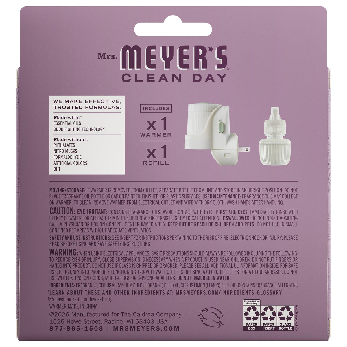 Home Care Elderberry Plug In Scented Oil Warmer With Refill