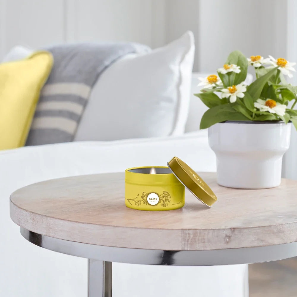 Home Care Daisy Tin Candle